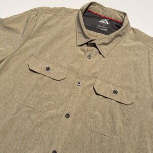 Zeroxposur Shirt Men's 2XL Heather Khaki Button Up Travel Series Vented Outdoors